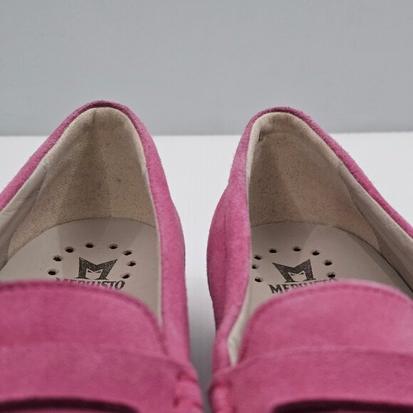 Mephisto Volga Loafer Moccasin Womens 10 Raspberry Pink Suede Soft Air Comfort - Picture 7 of 14